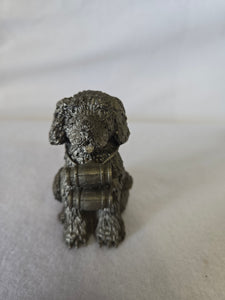 Vintage Honeywell Hudson Pewter Saint Bernard Dog Figurine