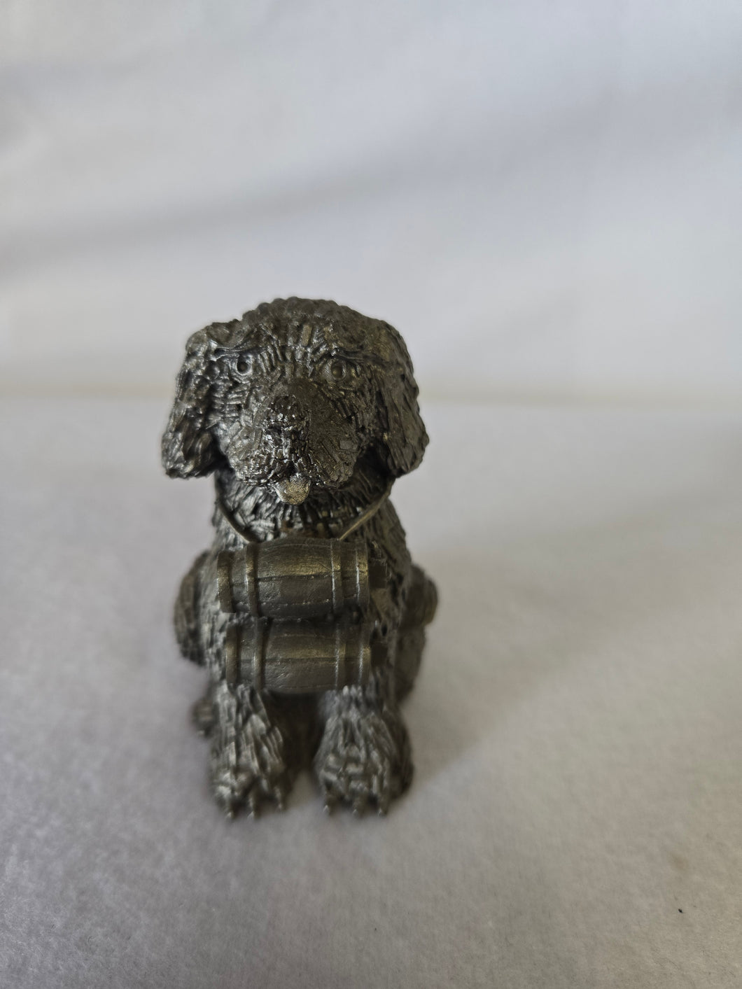Vintage Honeywell Hudson Pewter Saint Bernard Dog Figurine