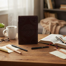 Load image into Gallery viewer, Embossed Leather Sketchbook with Handmade Paper