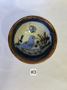 Vintage Tonala Pottery Bowls signed by Ken Edwards,  Mid-20th Century, Bird & Butterfly designs. 4 Available, Sold Individually