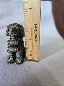 Vintage Honeywell Hudson Pewter Saint Bernard Dog Figurine