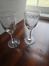 Load image into Gallery viewer, Edwardian Greek Key Etched Cordial Glasses