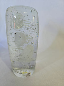 Jellyfish Clear Quartet Glow in the dark 6.5 x 2.5 Art Glass Table Top Paperweight