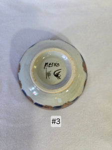 Vintage Tonala Pottery Bowls signed by Ken Edwards,  Mid-20th Century, Bird & Butterfly designs. 4 Available, Sold Individually