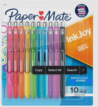 Load image into Gallery viewer, Paper Mate® InkJoy® Pens, Gel Pens, Medium Point (0.7 mm), Assorted, 10 Count