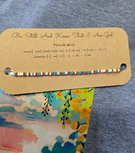 Load image into Gallery viewer, "Be Still and Know that I Am God" Morse Code Bracelet Blue or Green
