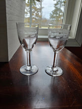 Load image into Gallery viewer, Edwardian Greek Key Etched Cordial Glasses