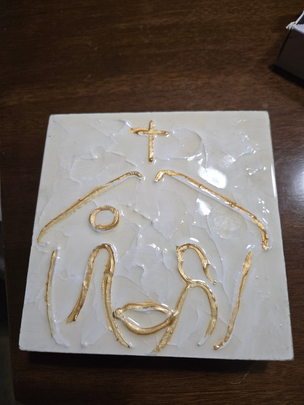 Nativity Gold Plaque Art