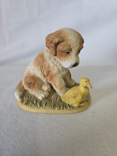 Vintage HOMCO Porcelain Cocker Spaniel Puppy, Dog with Duck Figurine