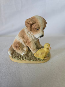 Vintage HOMCO Porcelain Cocker Spaniel Puppy, Dog with Duck Figurine