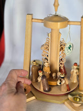 Load image into Gallery viewer, Vintage German Nativity Candle Pyrmid by Erzgebirgische Volkskunst Seiffen made in Germany.