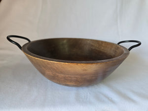 ThirstyStone Wood Salad Bowl with Iron Handles