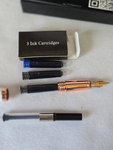 Ellington Luxury fountain pen, with 3 ink cartridges, Alpine Rose