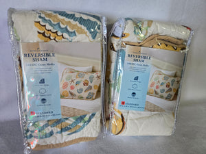 Reversible King Quilt and Pillow Shams in Sarah Ocean Medley