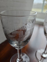 Load image into Gallery viewer, Edwardian Greek Key Etched Cordial Glasses