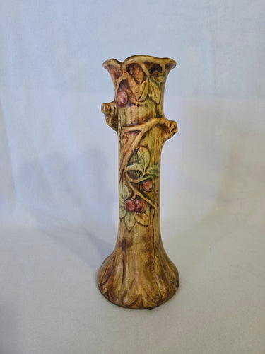 Antique Wellers Pottery Woodcraft Apple Tree Candlestick/Vase