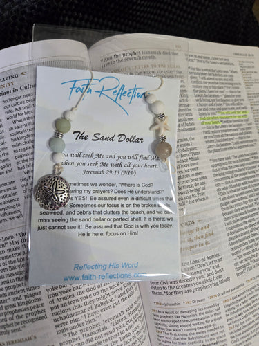 Beaded Sand Dollar Bookmark (Handmade)