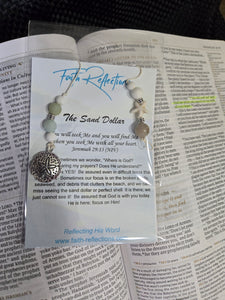 Beaded Sand Dollar Bookmark (Handmade)