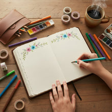 Load image into Gallery viewer, Embossed Leather Sketchbook with Handmade Paper