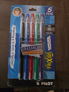 Pilot FriXion Ball Color Sticks Erasable Gel Pens 5/Pkg-Assorted Colors