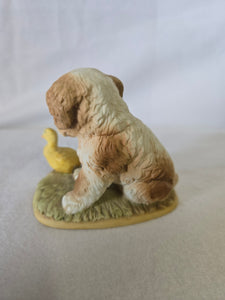 Vintage HOMCO Porcelain Cocker Spaniel Puppy, Dog with Duck Figurine