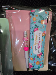 Journaling Gift Set (Journal, Pencil Case, Beaded Pen)