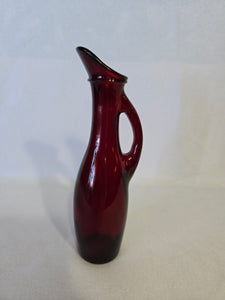 Vintage Royal Ruby Red Glass Pitcher by Anchor Hocking, MCM