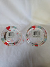 Load image into Gallery viewer, Abbott Collection Home-27 Bowlerama -HB diamond highball drinking glasses , 6.5&quot; high, pink/red/teal, Set of 2. (NEW)