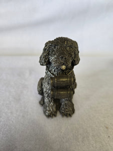 Vintage Honeywell Hudson Pewter Saint Bernard Dog Figurine