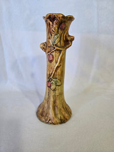Antique Wellers Pottery Woodcraft Apple Tree Candlestick/Vase