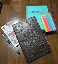 Load image into Gallery viewer, Embossed Leather Sketchbook with Handmade Paper