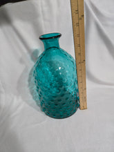 Load image into Gallery viewer, Hobnail like Glass Vase in aquamarine