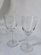 Load image into Gallery viewer, Edwardian Greek Key Etched Cordial Glasses