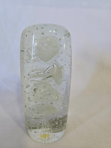 Jellyfish Clear Quartet Glow in the dark 6.5 x 2.5 Art Glass Table Top Paperweight