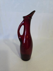 Vintage Royal Ruby Red Glass Pitcher by Anchor Hocking, MCM