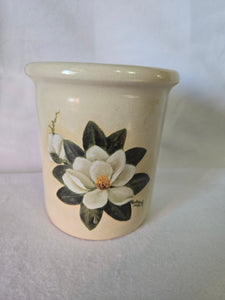 Vintage Shaker & Thangs Pottery Crock with Magnolia Design