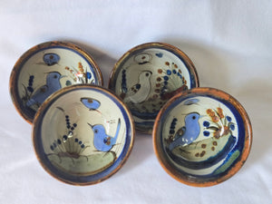 Vintage Tonala Pottery Bowls signed by Ken Edwards,  Mid-20th Century, Bird & Butterfly designs. 4 Available, Sold Individually