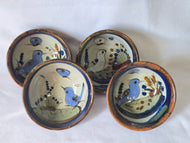 Vintage Tonala Pottery Bowls signed by Ken Edwards,  Mid-20th Century, Bird & Butterfly designs. 4 Available, Sold Individually