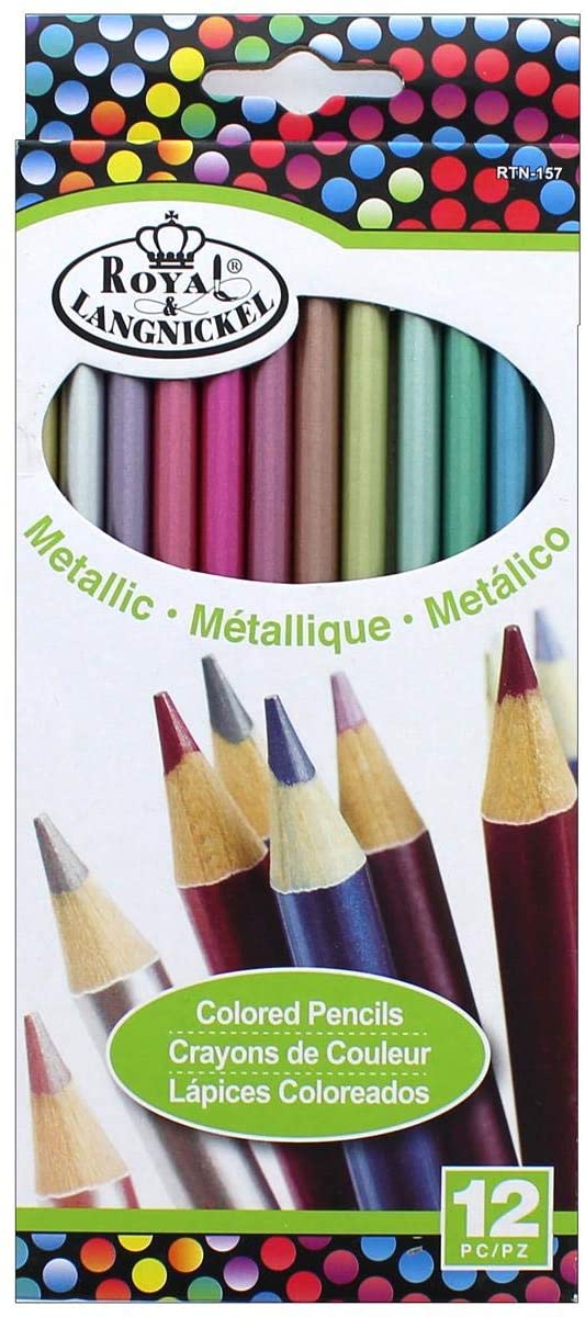 Colored Pencil Set Of 12 Colors - Metallic