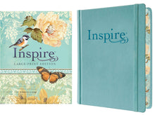 Load image into Gallery viewer, NLT Inspire Bible for Creative Journaling (Large Print, Hardcover, Tranquil Blue)