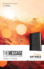 Load image into Gallery viewer, The Message Deluxe Gift Bible - Black/Slate Leather-Look