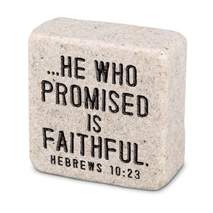 Scripture Blocks Cast Stone Scripture Block - Faithful – Faith Reflections
