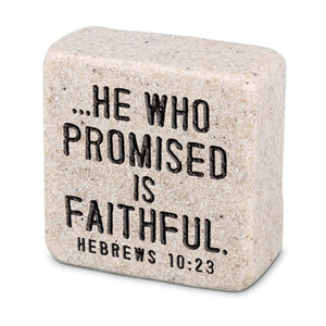 Cast Stone Scripture Block - Faithful