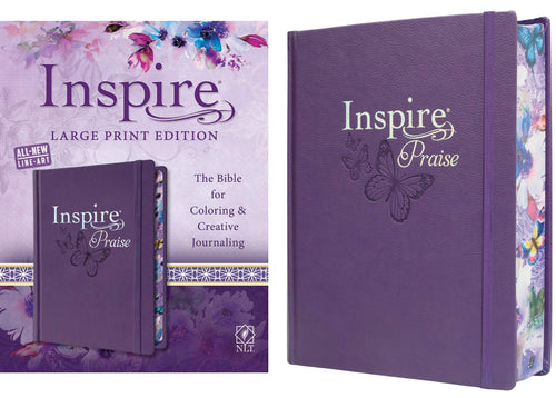 NLT Inspire Praise Bible - Large Print (Purple Hardcover)