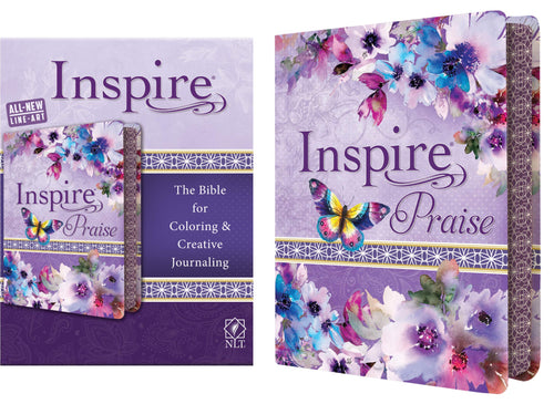 NLT Inspire Praise Bible for Coloring and Creative Journaling (Purple Garden Leatherlike)