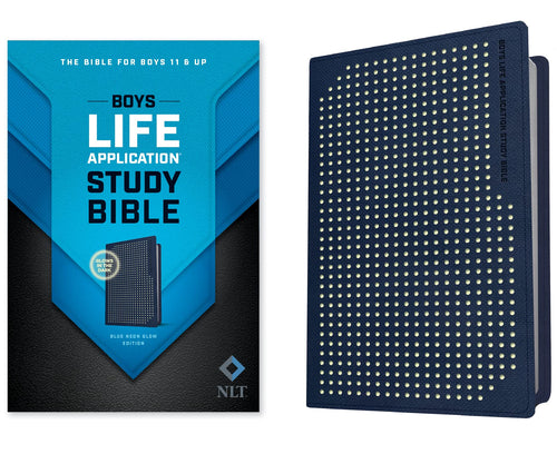 NLT Boys Life Application Study Bible: The Bible for Boys 11 & up (LeatherLike Blue Neon Glow)