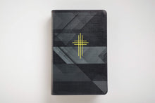 Load image into Gallery viewer, NLT Boys Life Application Study Bible: The Bible for Boys 11 &amp; up (LeatherLike Black w/ Neon Cross)