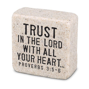 Cast Stone Scripture Block - Trust