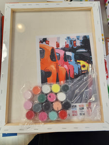Paint by Numbers for Adults and Kids, Acrylic Painting Kit - Bright Cars