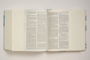 NLT THRIVE Creative Journaling Devotional Bible (Hardcover, Blue Flowers)